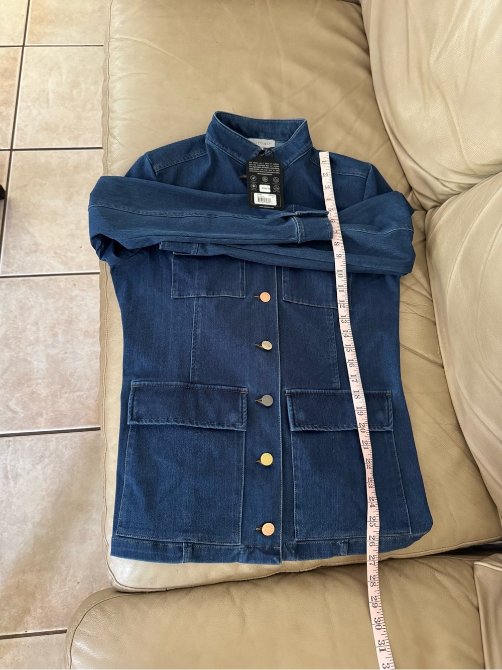Anatomie Luvan Blue Denim Button Front Super Stretchy Jacket. Size M. MSRP $398 - Picture 14 of 17
